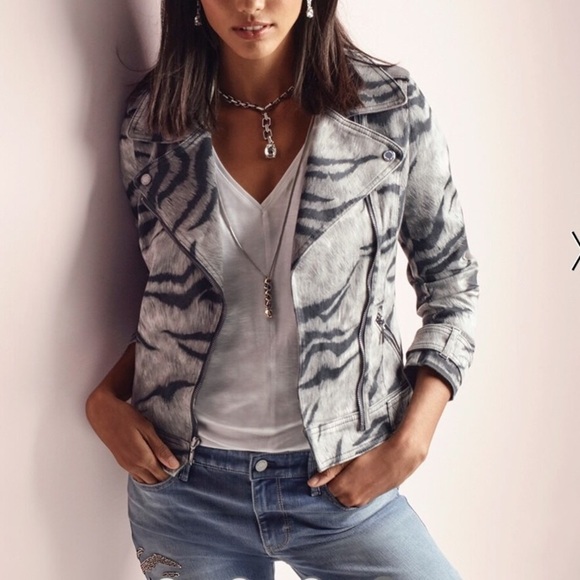 White House Black Market Jackets & Blazers - WHBM | Tiger Printed Moto Jacket
